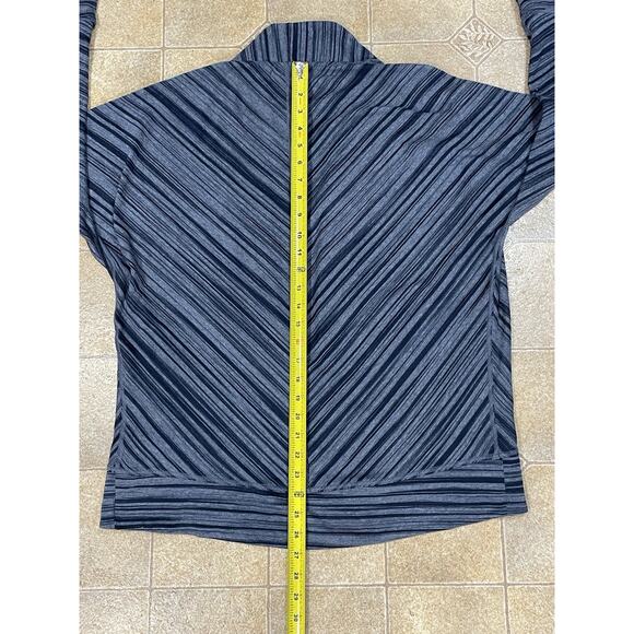 Prana Gray/Blue Stripe Paradiso Open Wrap Cardigan Cocoon Women's Size X-Large - Picture 6 of 10